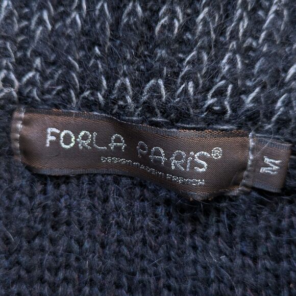Forla Paris M Cardigan Black Wool Mohair Ruffle Rose Embellished Fairy Core Boho - Picture 3 of 14